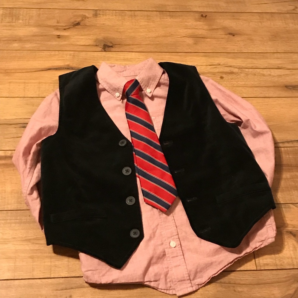 Boys black velvet Vest